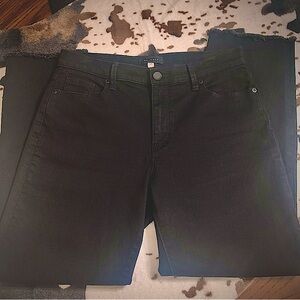 Halogen Straight Leg Ankle Length Raw Hem True Black Jeans EUC Size 29